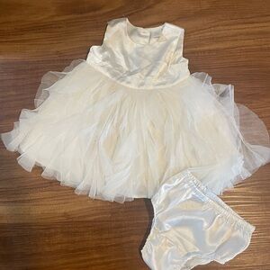 GAP Baby White Dress with Tulle Skirt